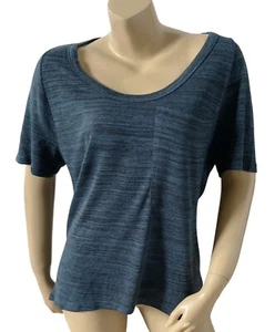 OLD NAVY Womens Size Small Blue Black Scoop Neck Short Sleeve Pocket Tee T Shirt - Picture 1 of 7