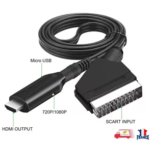 SCART Péritel 1080P vers HDMI convertisseur Audio vidéo avec câble pour HDTV DVD - Bild 1 von 5