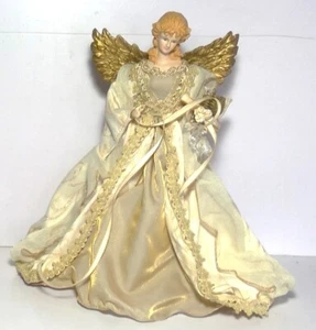 Vintage Angel Christmas Tree Topper - Porcelain Face - 13 Inches - Picture 1 of 3