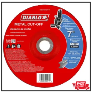 Disco de corte de metal DIABLO 7 pulgadas x 1/16 pulgadas con centro deprimido tipo 27 (paquete de 5) - Imagen 1 de 2