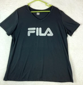 Fila Men's 1X T-Shirt Classic Logo Graphic Print Polyester Short Sleeve Tee BLK - Picture 1 of 16