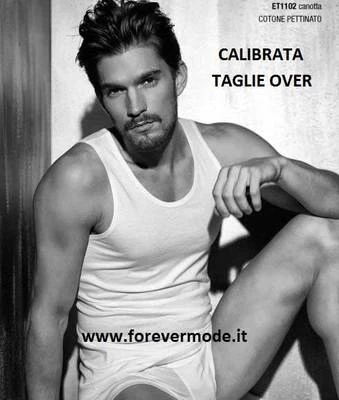 ENRICO COVERI Canottiera uomo Coveri spalla larga in cotone pettinato Calibrata art ET1102 EXT