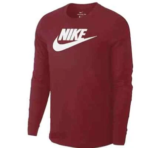 Nike Men's Long Sleeve Shirt Sportswear Swoosh Logo T-Shirt Red 2XL - Picture 1 of 3