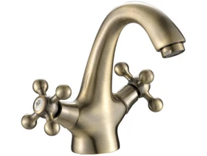 Waschtischarmatur STILO Antik Messing Badarmatur Waschtischbatterie +Click-Clack - Bild 1 von 2