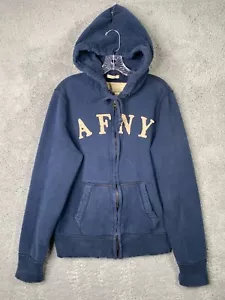 Sudadera con Capucha De Colección Abercrombie & Fitch Para Hombre Azul Medio Ajuste Muscular Envejecido Y2K - Imagen 1 de 14