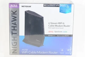 NETGEAR “Nighthawk” AX6 - AX2700 Cable Modem Router (WiFi 6, DOCSIS 3.1) NEW! - Bild 1 von 4