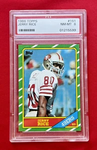 1986 Topps Football #161 Jerry Rice San Francisco 49ers RC Rookie HOF PSA 8 - Picture 1 of 1