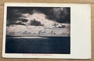 1912 USED .01 POSTCARD - AFTER THE STORM ON LAKE MICHIGAN - Picture 1 of 2