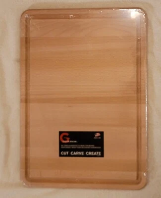 Tabla de pastelería rectangular grande para preparación de corte de madera con jugos Grove 21" x 15" nueva Foto 1 de 4