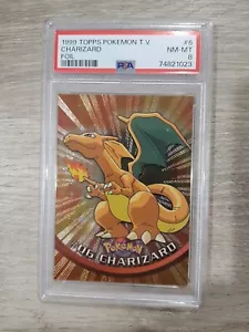 PSA 8 Charizard FOIL - #6 - 1999 Topps Pokemon TV Animation Back Label - Bild 1 von 4