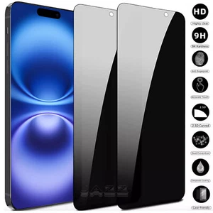 2 Pack Privacy Tempered Glass Screen Protector For iPhone 16 15 14 13 12 11 Max - Picture 1 of 9