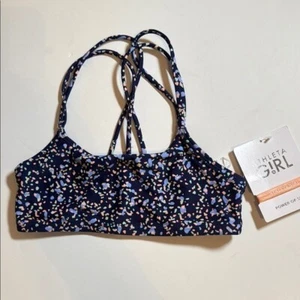 NEW Athleta Girl medium 8-10 bikini top strappy reversible Gold Coast swimsuit - Picture 1 of 5