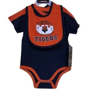 New AU Auburn Tigers Colosseum Infant Bodysuit & Bib Set Navy/Orange 6-12 Months - Picture 1 of 4