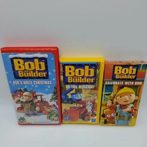 Bob the Builder VHS Lot Of 3 Celebrate With Bob To The Rescue White Christmas - Picture 1 of 9