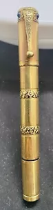 PLUMA ESTILOGRÁFICA WATERMAN 42 SAFETY CONTINENTAL GOLD SUPERPOSICIÓN Y PIEDRAS c1920 v/g - Imagen 1 de 9