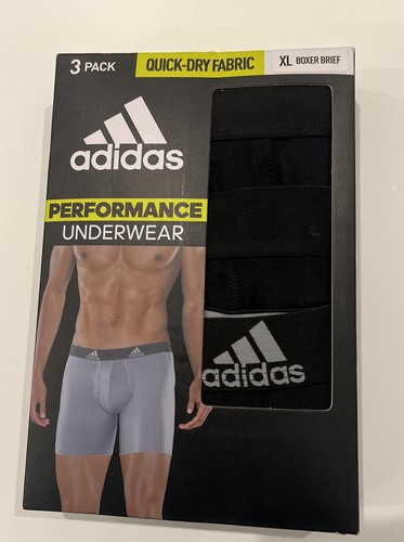 $36 Adidas Performance Boxer Slip Intimo Confezione 3 Pezzi Uomo Taglia XL Nero Nero