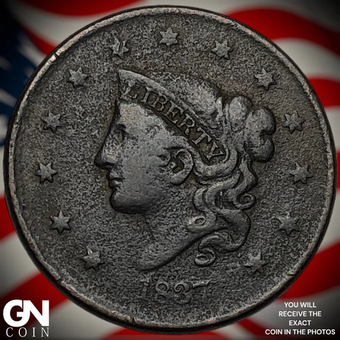 1837 Coronet Head Large Cent  Q5129 Cover