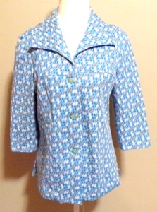 Vintage 70er Jahre Spitzkragen Tunika Top Polyester Strick Hippie Bluse Geometrisch Shirt - Bild 1 von 7