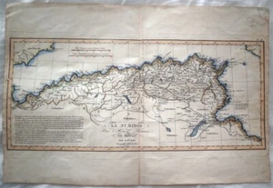 1818 D'Anville Mappa Antica Nord Africa Numidia Cartagine Algeria Tunisia Romana - Foto 1 di 3