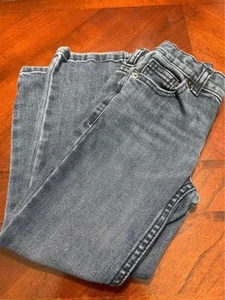 Denim Jeans Blue Relaxed Straight Pants Pockets Elastic Waist Boy Kid Sz 6 - Picture 1 of 5