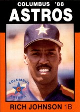 1988 Columbus Astros Best #14 Rich Johnson Gladwater Texas TX Baseball Card