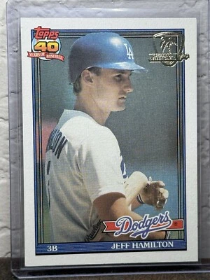 1991 Topps Operation Desert Shield #552 Jeff Hamilton Los Angeles Dodgers NM 3 - Image 1 of 2