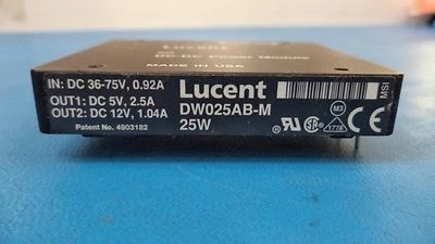 LUCENT 25W DC-DC POWER MODULE, DW025AB-M, IN:DC36-75V,0.92A OUT1:DC 5V, 2.5A OUT - Image 1 of 4