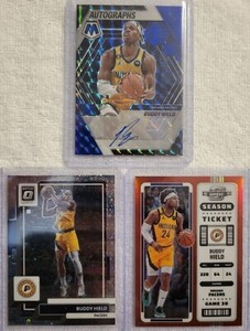 Buddy Hield #d 29/49 Autographs Blue Prizm Mosaic, Fastbreak Silver, Red Prizm