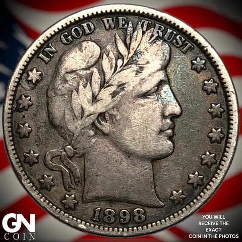 1898 P Barber Half Dollar  Q5707 Cover