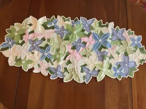 McKenzie Childs beaded pastel table runner - Picture 1 of 5
