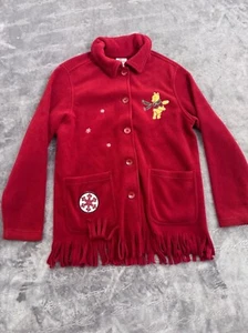 Girls Disney Store Winnie The Pooh Bear Fleece Jacket Red S - Picture 1 of 12