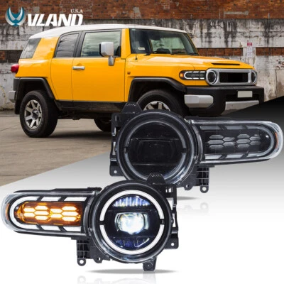VLAND Full LED Headlights Assembly w/Animation For 2007-2017 Toyota FJ Cruiser - Image 1 of 4