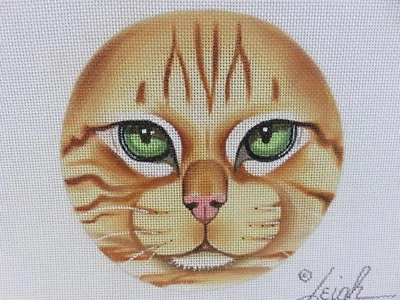 Exclusivo lienzo de punta de aguja pintado a mano NARANJA GATO ATIGRADO de Leigh AP15 NUEVO Foto 1 de 4