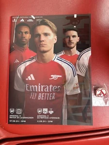 Arsenal V Bayer Leverkusen & Lyon OL 2024-2025 Emirates Cup 7/8/24 & Pin Badge - Picture 1 of 3