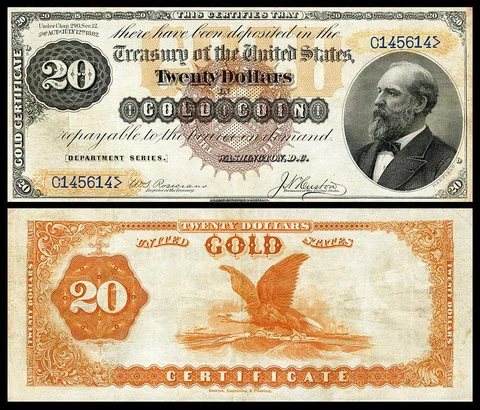 REPRODUCTION COPY 1882 $20.00 GOLD CERTIFICATE  READ DESCRIPTION Cover