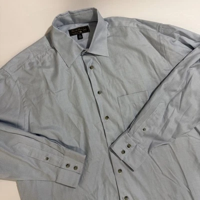Tom James Mens L Light Blue  Dress Shirt Long Sleeve Hand Tailored 100% Cotton - Image 1 of 4