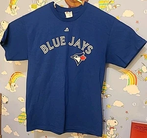 Jose Bautista #19 MLB Blue Jays Majestic Shirt Adult Size Large USA Fabric - Picture 1 of 13