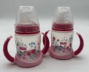 NUK Learner Cup 5oz 2-Pack Flowers – BPA Free Spill Proof Sippy Cup - Picture 1 of 6