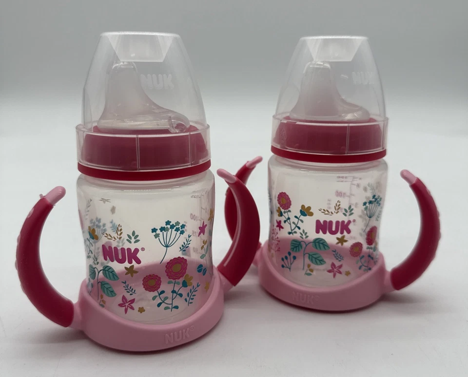 NUK Learner Cup 5oz 2-Pack Flowers – BPA Free Spill Proof Sippy Cup - Image 1 of 4