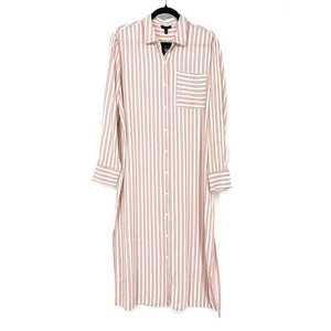 Anthony Thomas Melillo Gr. L gestreiftes Seidenhemdkleid mit Knopfleiste *GÜRTEL FEHLT - Bild 1 von 11