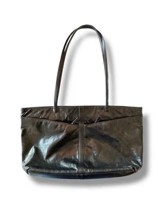 LATICO Nora Black Genuine Leather Zipper Close Tote Shoulder Bag Super Light EUC - Picture 1 of 9