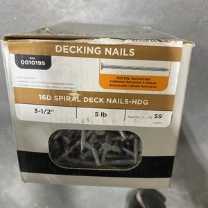 ProFIT Deck Nail 16D, 3-1/2", Steel, Hot-Dipped Galvanized, Flat Head Spiral 5LB - Picture 1 of 3