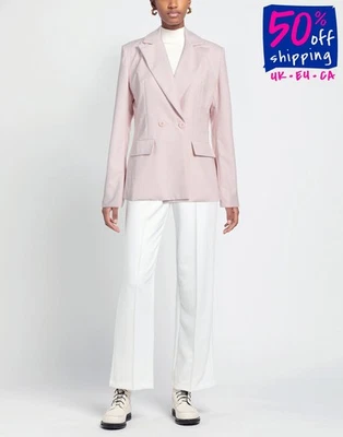 RRP €191 VANESSA SCOTT Blazer Jacket Size S Pink Double-Breasted Made in Italy - Image 1 of 4