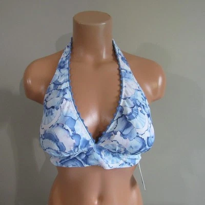 Tommy Bahama Island Cays Rev Halter Cup Bra Swim Top Blue Monday Multi S NWOT - Image 1 of 4