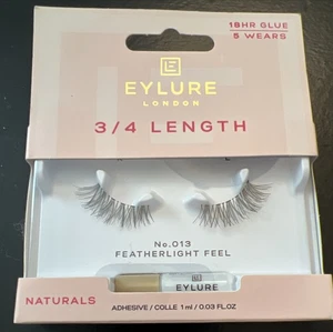 Eylure London False Eyelashes & Adhesive Featherlight 3/4 Length  N°013 - Bild 1 von 2