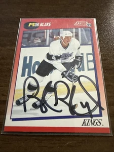 Kings-Rob Blake Autographed Hand Signed 1991-92 Score American #27 RC - Picture 1 of 2