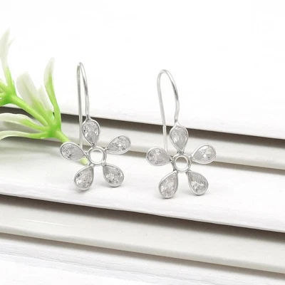 Zircone Cubico Gemma Pendente Sorelle Regalo Nuovo Orecchini Gioielli Argento - Immagine 1 di 4