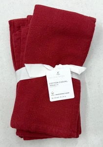 NEW Pottery Barn Organic Cotton Casual Napkins~SET OF 4~Cardinal Red - Picture 1 of 2