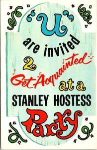Postal de fiesta de anfitriona Stanley "U" Are Invited 2 Get Accointed - Imagen 1 de 2