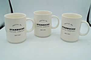 LOT OF 3 2018 STARBUCKS COFFEE COMPANY 1977 WHITE CUP MUG 14 OZ - Picture 1 of 5